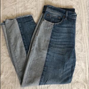 Two toned boyfriend/ mom jeans